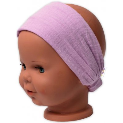 Baby Nellys Lehká mušelínová čelenka Bandana, lila – Sleviste.cz