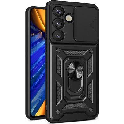 Hurtel Hybridní Armor Camshield pouzdro se stojánkem a krytem kamery pro Realme GT 7 Pro 5G - černé – Zboží Živě