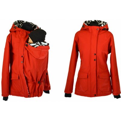 Shara softshellová bunda zimní jednobarevná přední nošení červená/bílá zebra – Sleviste.cz