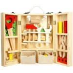 Teddies nářadí dřevo s doplňky v dřevěném kufříku 21x30x8cm – Zbozi.Blesk.cz