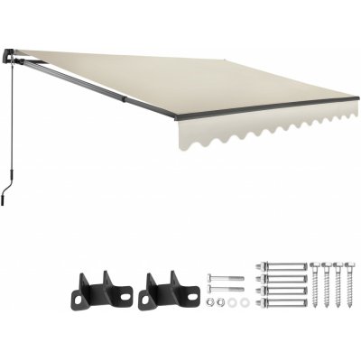 tectake 406131 výsuvná markýza ornella s držákem na zeď - 300 x 250 cm,béžová – Hledejceny.cz