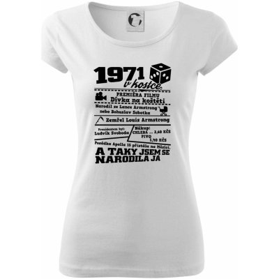 1971 v kostce Pure dámské triko Bílá – Zbozi.Blesk.cz