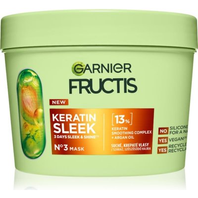 Garnier Fructis Keratin Sleek maska na vlasy pro suché a poškozené vlasy 370 ml – Zboží Dáma