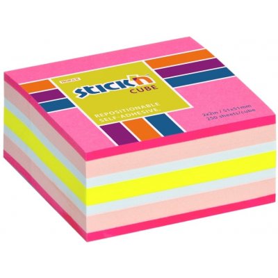 Hopax Stick'n Neon Cube Notes 51 × 51 mm, růžový – Zboží Dáma