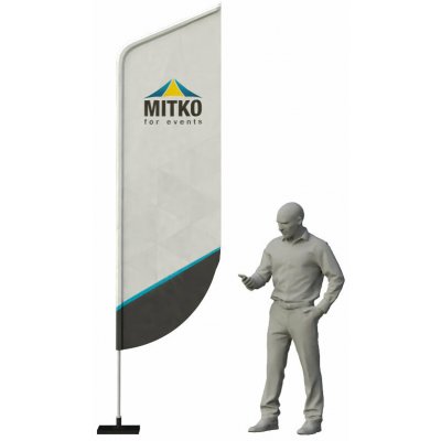 MITKO Reklamní vlajka Hussar M (80x275 cm) s hliníkovým stožárem – Kulaté – Hřeb s ocelovým rotátorem ⌀ 20 mm – Hledejceny.cz