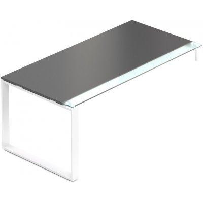 Rauman Stůl Creator 180 x 90 cm, bílá podnož, 1 noha, antracit – Zboží Mobilmania