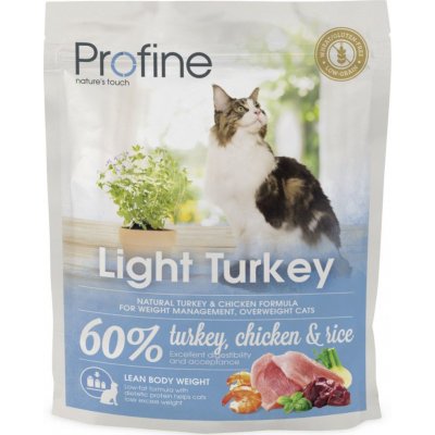 Profine Cat Light krmivo bez lepku pro regulaci váhy u koček s krůtou kuřetem a rýží 0,3 kg