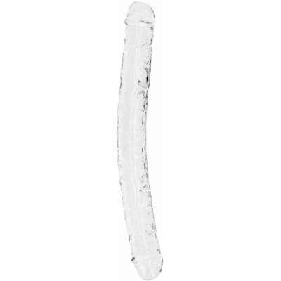 RealRock Gelové dildo Realistic Double Dong 13 průhledné oboustranné dildo 34 x 3,5 cm – Zbozi.Blesk.cz