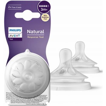 Philips Avent savička Natural Response 4 střední průtok 2 ks transparentní