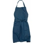 CG Workwear Klasická gastro zástěra s laclem z pevné tkaniny střední kapsa na drobnosti modrá melange – Hledejceny.cz