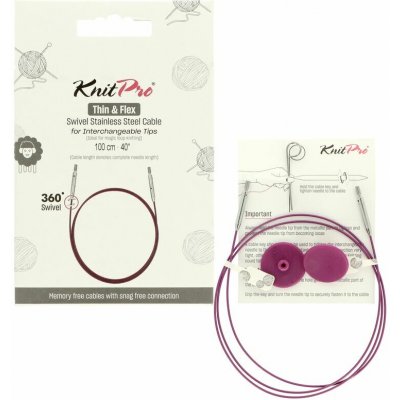 Knitpro Thin & Flex otočná fialová lanka na jehlice 76 cm – Zboží Mobilmania