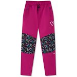 Wolf & Wolfie B2591B Dívčí softshellové kalhoty, zateplené růžová srdíčka – Zboží Mobilmania