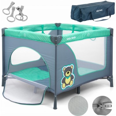 Milly Mally dětská skládací ohrádka 100 x 100 cm Fun Mint Bear – Zboží Dáma