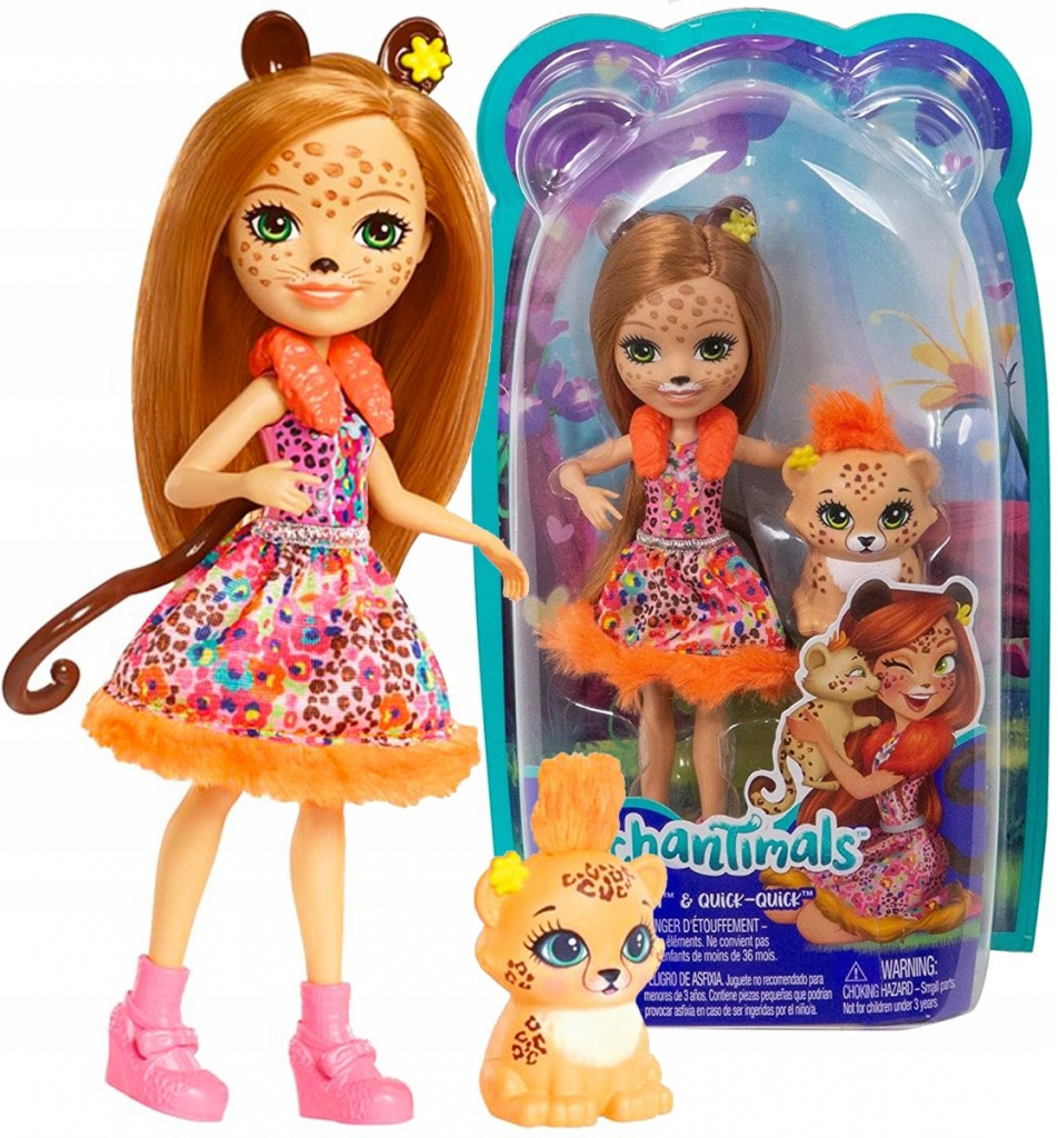 Mattel ENCHANTIMALS se zvířátkem Cherish Cheetah a Quick-Quick
