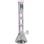 Black Leaf BL Beaker Ice Bong 2x Ufo Percolator růžový 46,5cm – Hledejceny.cz