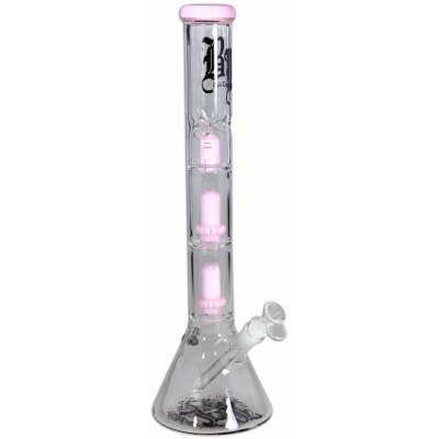 Black Leaf BL Beaker Ice Bong 2x Ufo Percolator růžový 46,5cm – Hledejceny.cz
