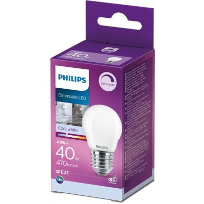 Philips LED Stmívatelná žárovka P45 E27/4,5W/230V 4000K P5024 – Zboží Živě