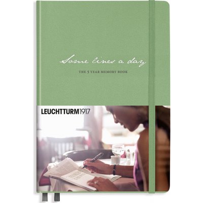 Some Lines a Day Leuchtturm1917 5 Year Memory Book Medium A5 Sage – Zboží Dáma