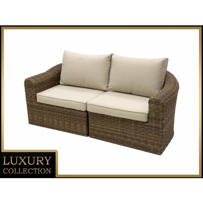 Deokork Ratanová lavice pro 2 osoby BORNEO LUXURY hnědá – Hledejceny.cz