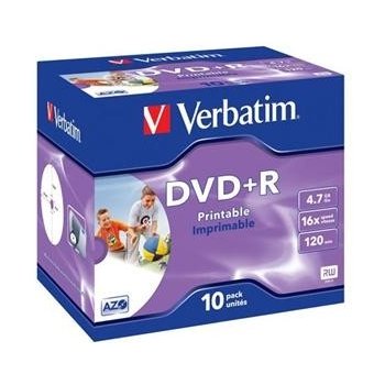 Verbatim DVD+R 4,7GB 16x, AZO, printable, jewel, 1ks (43508)