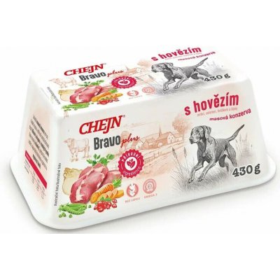Chejn Bravo Plus s hovězím a zeleninou 8 x 430 g – Sleviste.cz