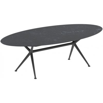 Royal Botania Jídelní stůl Exes, 220x120x75 cm, rám hliník anthracite, deska keramika černá – Hledejceny.cz
