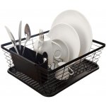 Orion Odkapávač na nádobí, černý, se stojánkem na příbory ARIES – Sleviste.cz