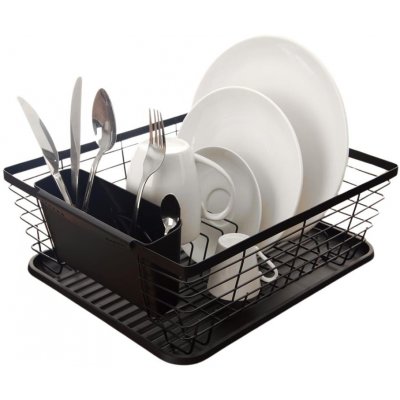 Orion Odkapávač na nádobí, černý, se stojánkem na příbory ARIES – Sleviste.cz