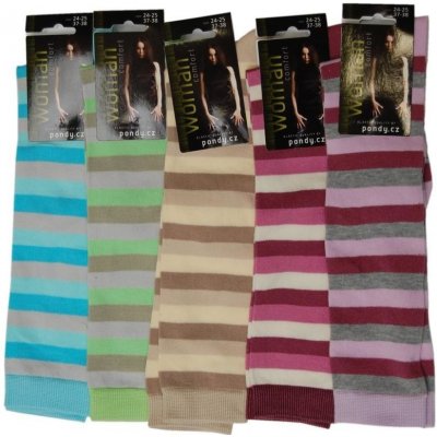 PONDY Podkolenky elastické světlé pruhy – Zboží Dáma