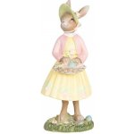 Dekorace králíček v šatech s košíkem vajec - 5*6*12 cm - Clayre & Eef – Hledejceny.cz