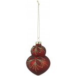Červená skleněná vánoční ozdoba s dekorem Chic Bauble – Ø 7*10 cm - Chic Antique – Hledejceny.cz