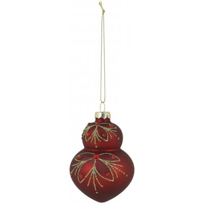 Červená skleněná vánoční ozdoba s dekorem Chic Bauble – Ø 7*10 cm - Chic Antique – Hledejceny.cz