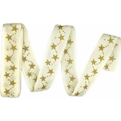 Vánoční stuha STAR CHAIN krémová 25 mm x 2 m (9,- Kč/m) – Hledejceny.cz