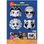 SMT Creatoys Maska škraboška 3D papírová 4ks pirát superhrdina lev mýval v sáčku 22x32 5x2cm – Hledejceny.cz