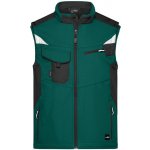 James & Nicholson pánská softshellová vesta JN845 Dark Green