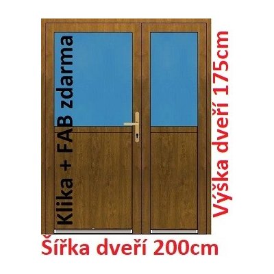Soft Dvoukřídlé vchodové 1/2 sklo bílá 200 x 175 cm – Hledejceny.cz