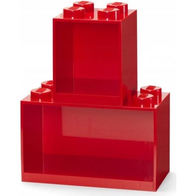 LEGO Brick závěsné police, set 2 ks, více variant - Barva: červená – Hledejceny.cz