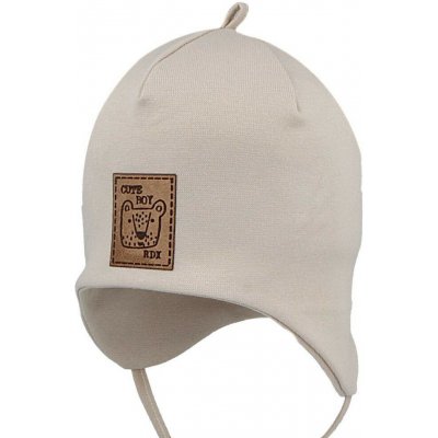 RDX Chlapecká kojenecká čepice vázací Méďa béžová – Zboží Mobilmania