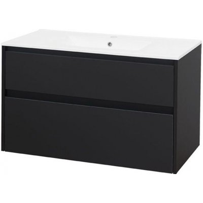 Opto, koupelnová skříňka s umyvadlem, 1010x600x460 mm, spodní, černá supermat CN942 – Zboží Mobilmania