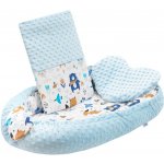 New Baby Luxusní hnízdečko s polštářkem a peřinkou Srdíčko modré – Hledejceny.cz