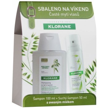 Klorane Cestovní balíček Oves šampon 100 ml + Oves suchý šampon 50 ml dárková sada