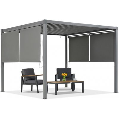 Garden Point Madera 3x4m terasová pergola se 4m bočními roletami antracitová – Zboží Mobilmania