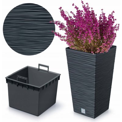 Prosperplast Květináč FURU SQUARE 24 cm antracit – Zbozi.Blesk.cz