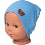 Baby Nellys Žebrovaná čepice Medvídek modrá – Zboží Mobilmania