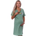 Kojící noční košilka dvojpropínací na knoflíky maminka načítá miminko 1C3757 zelená – Zboží Mobilmania