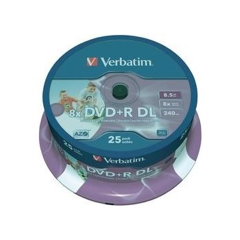 Verbatim DVD+R DL 8,5GB 8x, printable, spindle, 25ks (43667)