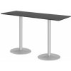 Barový stolek AJ Produkty Bianca 1800x700 mm HPL černá / hliníkově šedá