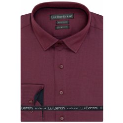 AMJ kolekce Lui Bentini košile dlouhý rukáv slim fit LDS234 vínová s drobným vzorem