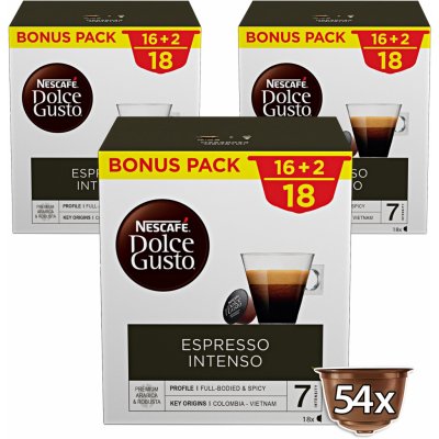 Nescafé kávové kapsle Dolce Gusto Espresso Intenso 3 x 18 kapslí – Hledejceny.cz