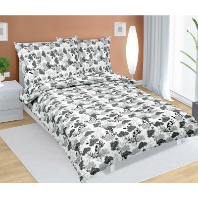 Veratex Povlečení krep šedý květ 140x200 70x90 – Hledejceny.cz